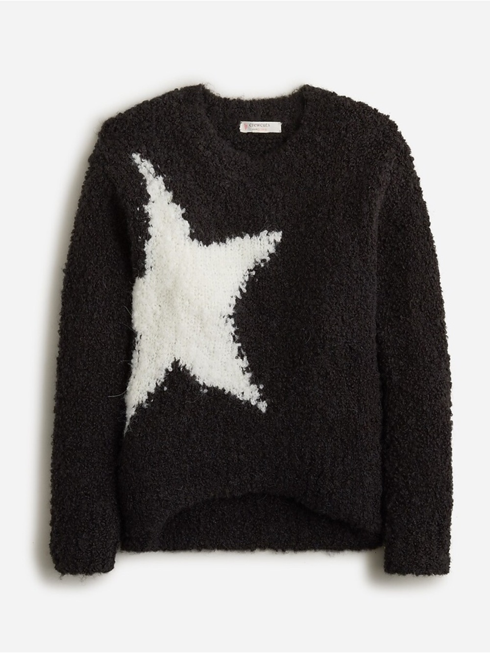 Crewcuts Girls' star crewneck sweater in bubble yarn sz small (6/7)